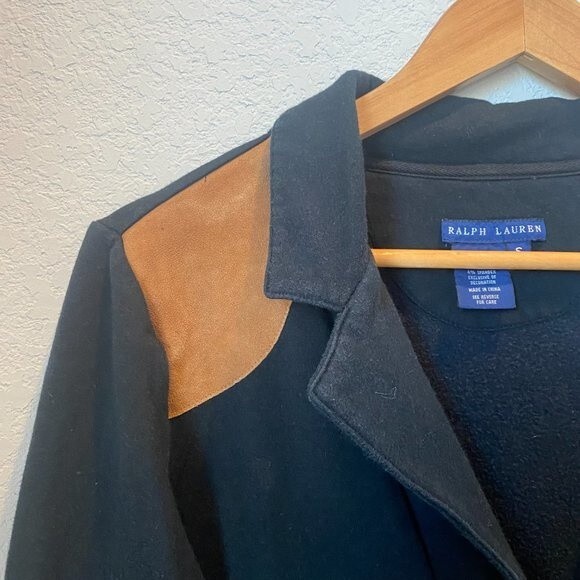 Ralph Lauren Black Button Front Cotton Blend Blazer - Size Small - EUC - Picture 3 of 8